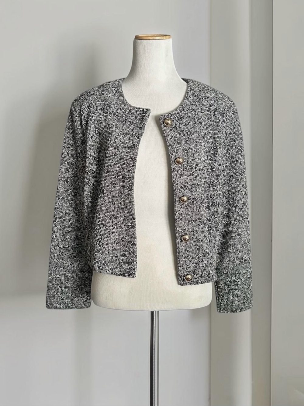 H&M Short Blazer Jacket with Gold Buttons Size M